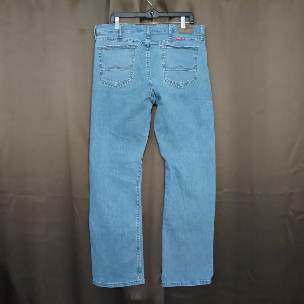 Wrangler Jeans Mens 36 X 32 Relaxed Boot Western Stretch Medium Wash Blue Denim